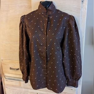 Ladies Vintage High Neck Blouse